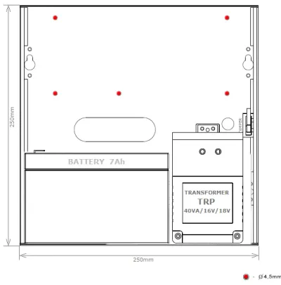 Metallgehäuse 20VA Trafo und Schlüsselschalterauslass — Bild 3