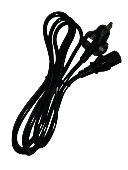 Kaltgeräte Anschlusskabel 2m mit UK Stecker 90Grad / schwarz