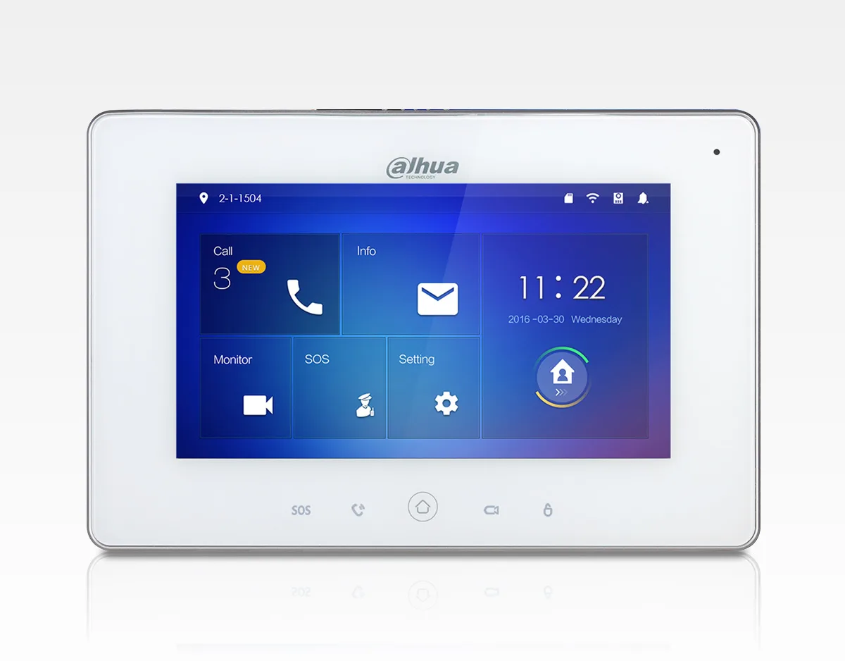 Dahua - WIFI 7" Touch-Video Innensprechstelle VTH5221DW / VGEF Serie Einfamilienhaus