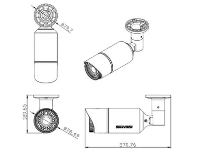 1/3" 960H D&N Bullet Kamera weiß 8mm mit IR LEDs / IP66 12-24V AC/DC IRCut Effio-E — Bild 3